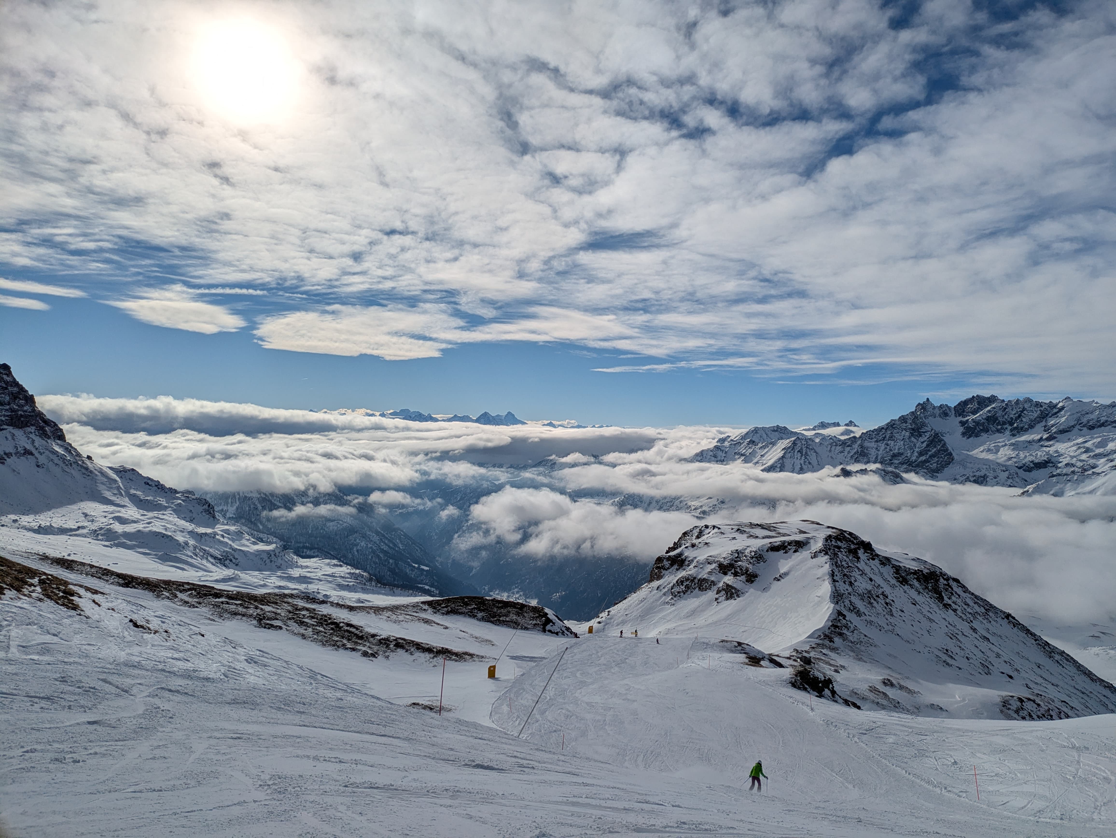 View from a ski slope in Valtournenche, Italy